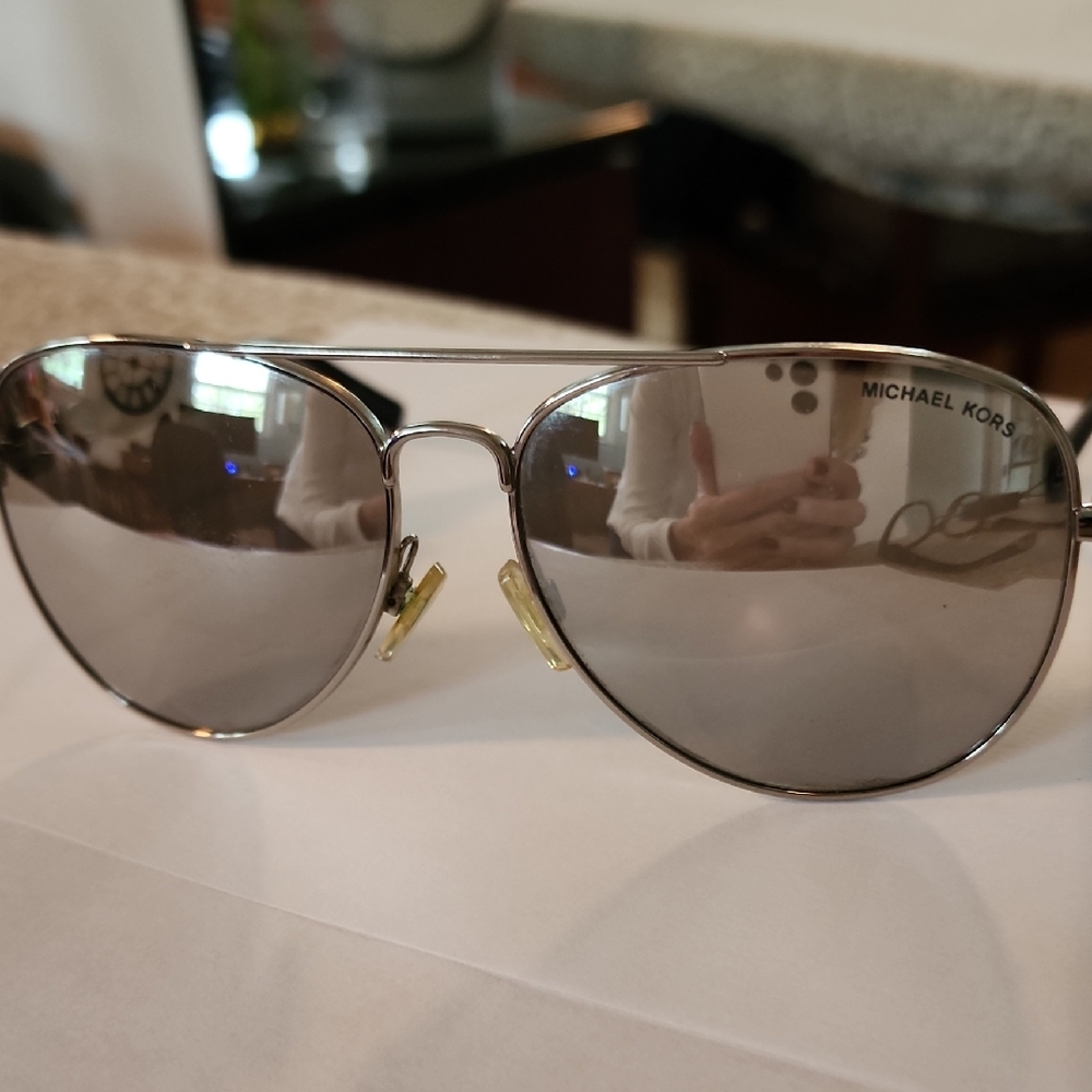 Michael Kors Reflective Silver Aviator Sunglasses